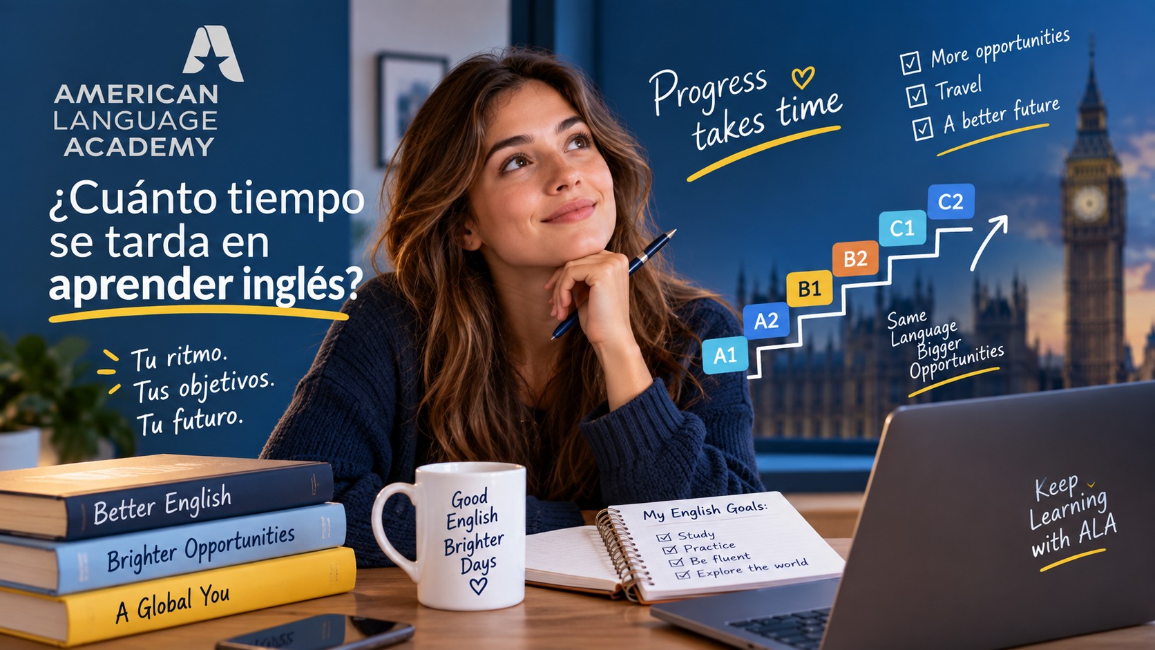 ¿Cuánto tiempo se tarda en aprender inglés? Horas y niveles